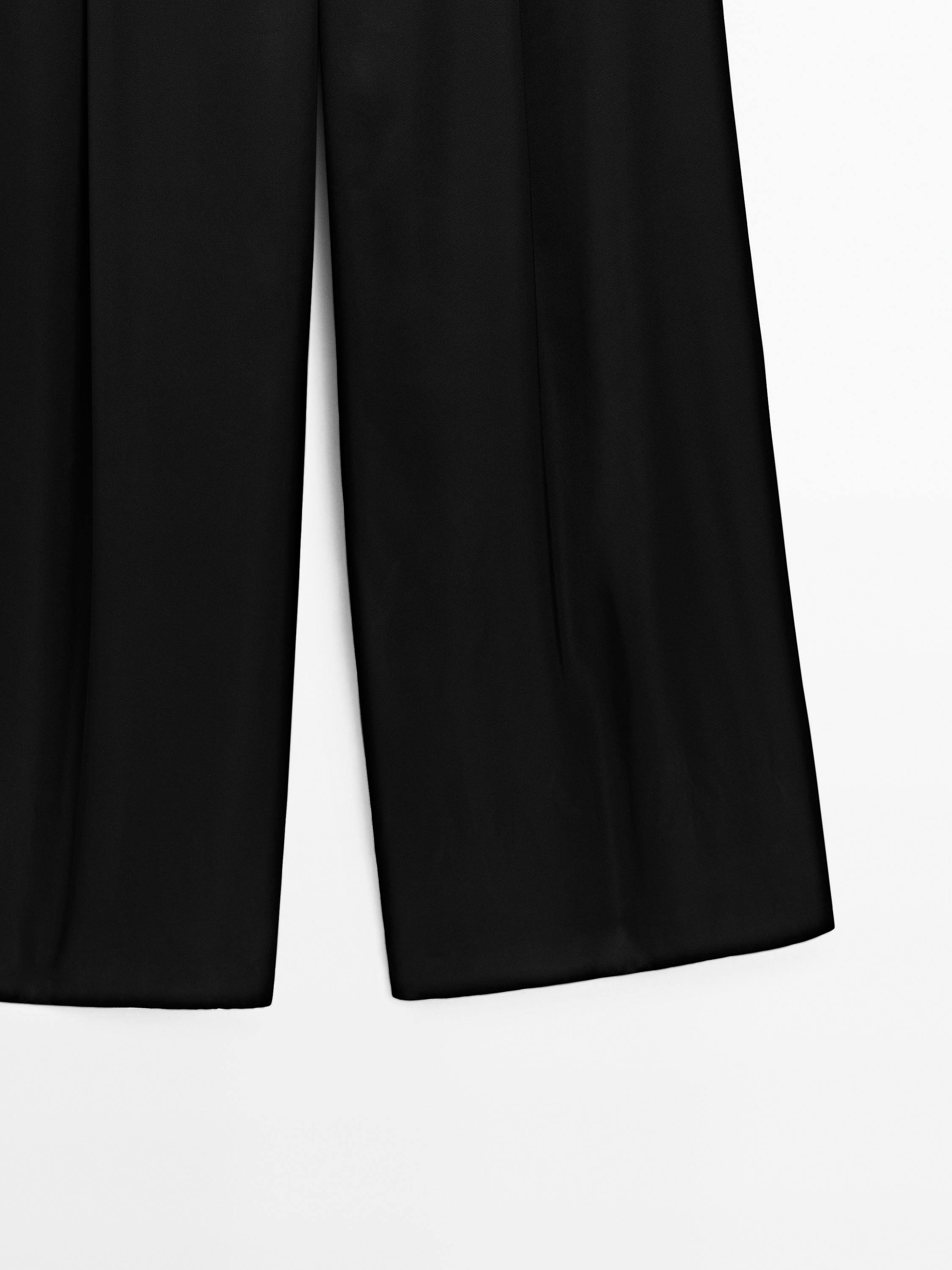 Satin wide-leg trousers